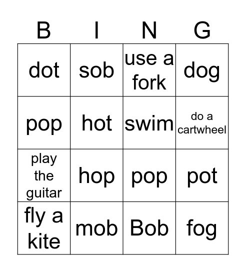 At The Park Bingo Card