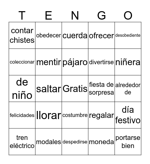 Capítulo 4 Bingo Card