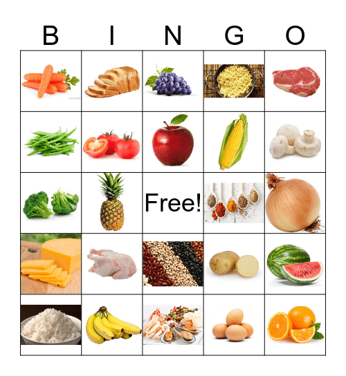 Food Bingo Card