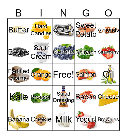 Calcium Bingo  Bingo Card