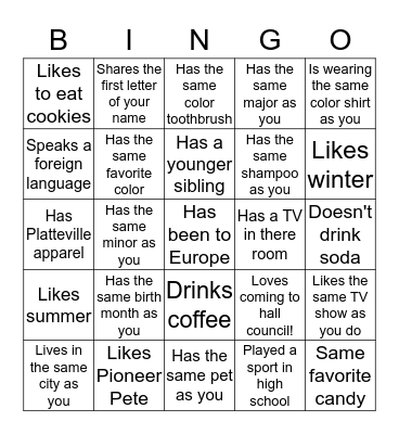 Find someone who.... Bingo Card