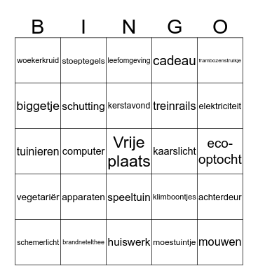 Voorleesbingo Card