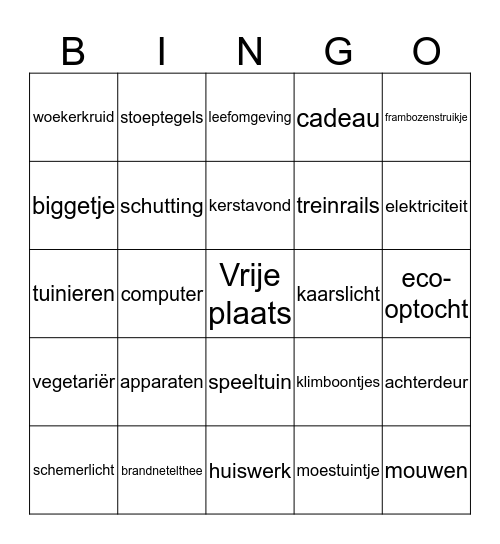 Voorleesbingo Card