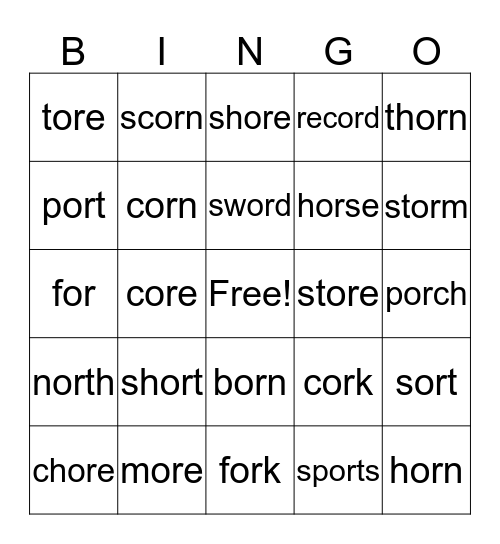Stormy Weather (or) Bingo Card