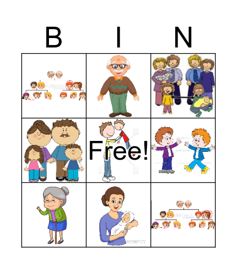 Family Members Bingo! Bingo Card