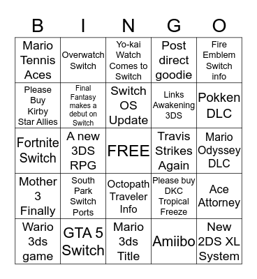 Direct Bingo Card