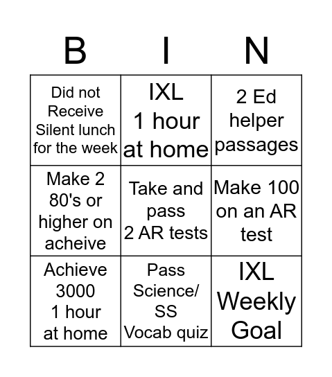 GMAS Bingo Card