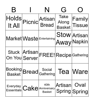 Longaberger Basket Bingo Card