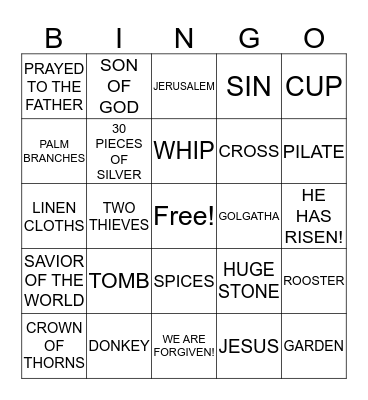 EASTER BINGO Card
