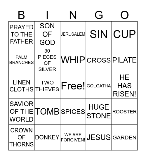 EASTER BINGO Card
