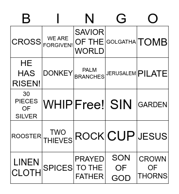 EASTER BINGO Card