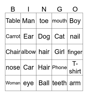Rebekka Bingo Card