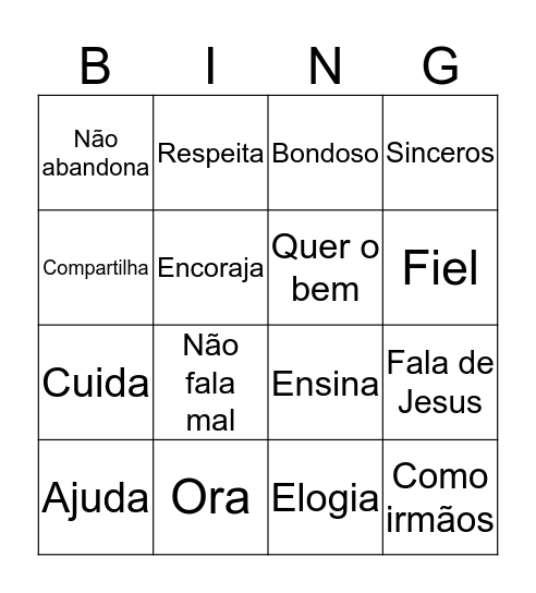 O Tesouro dos Amigos Bingo Card