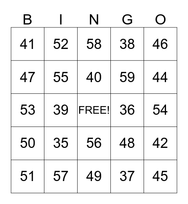 1 Year Bingo Card