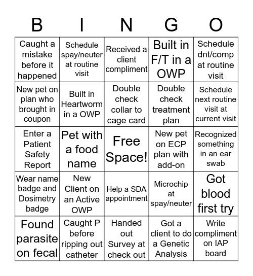 IAP Bingo Card