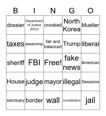 Fox News Bingo Card