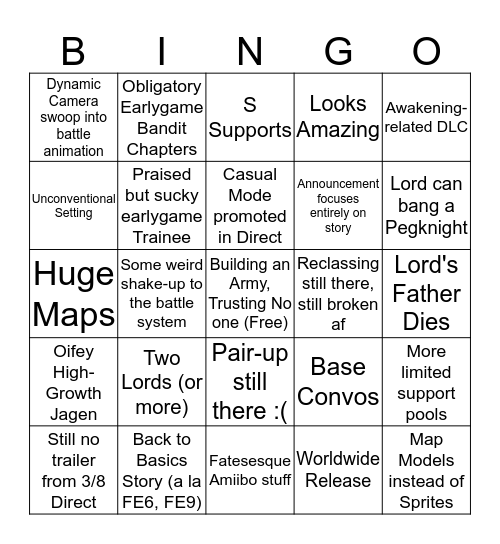 FE Switch Bingo Card