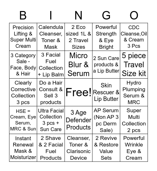 Kiehl's Healthy Skin Essentials Bingo Card