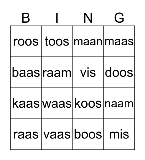 Stappen Bingo Card