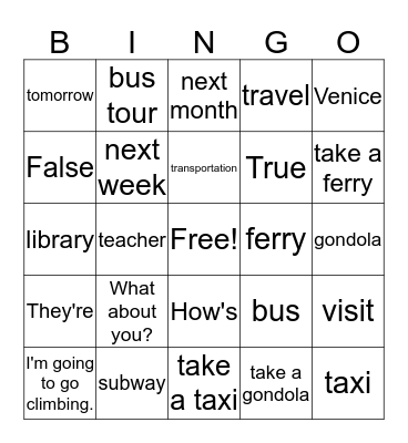 Chapter 7 and 8 Review  Bingo Card