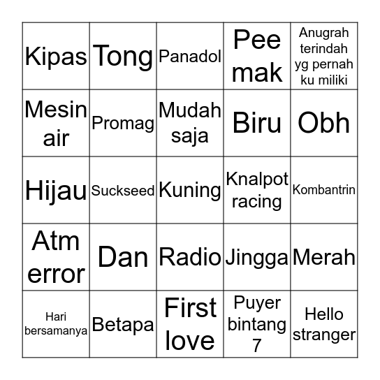 Bingo Card