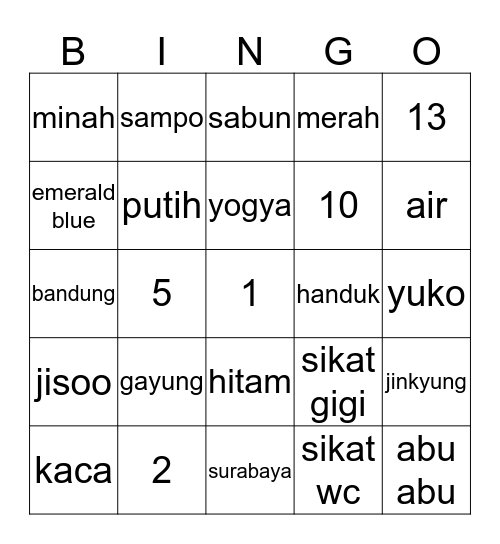 CRUSHVALE Bingo Card