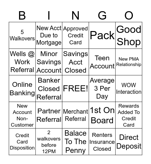 TELLER BINGO BOARD! Bingo Card