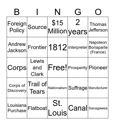 Chapter 10 Review Bingo Card