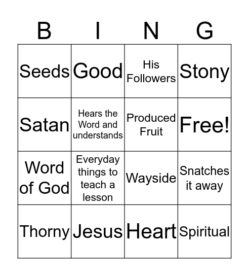 Jesus Teaches in Parables Bingo Card