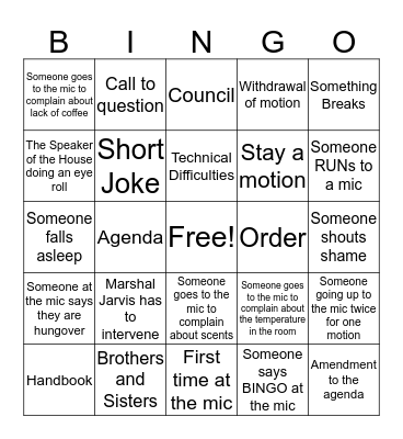 OECTA AGM 2018 Bingo Card