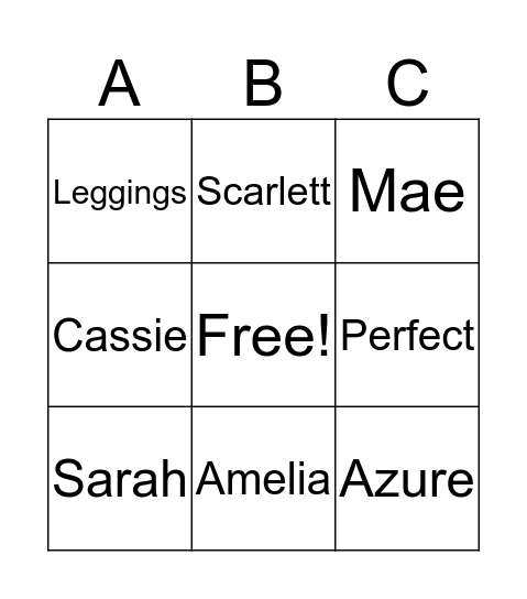 LuLaRoe Bingo Card