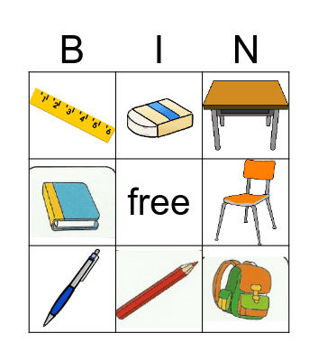 School Bingo Card