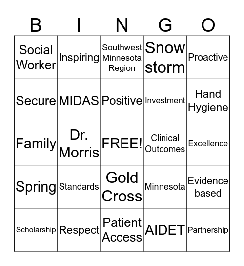 Employee Forum BINGO Card