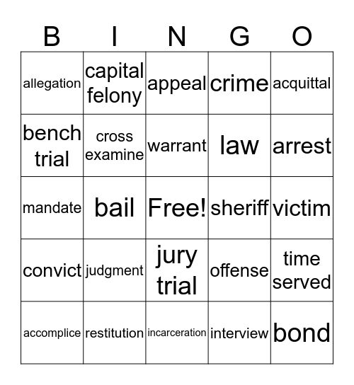 Competency Bingo Card