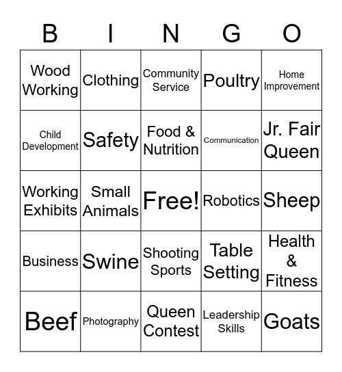 Family Fun Day Bingo  Bingo Card