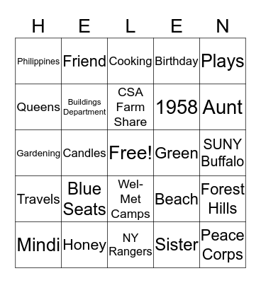 Happy Birthday Bingo Card