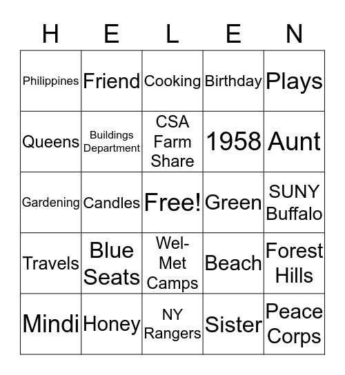 Happy Birthday Bingo Card
