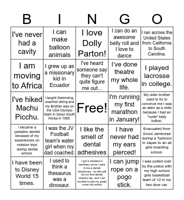 DCF Ecuador Bingo Card