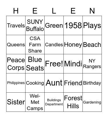 Happy Birthday Bingo Card