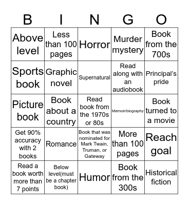 AR BINGO Card