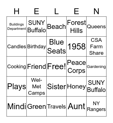 Happy Birthday Bingo Card