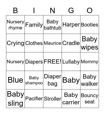 BABY Bingo Card