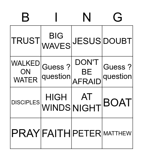 THE PRAYER OF FAITH Bingo Card