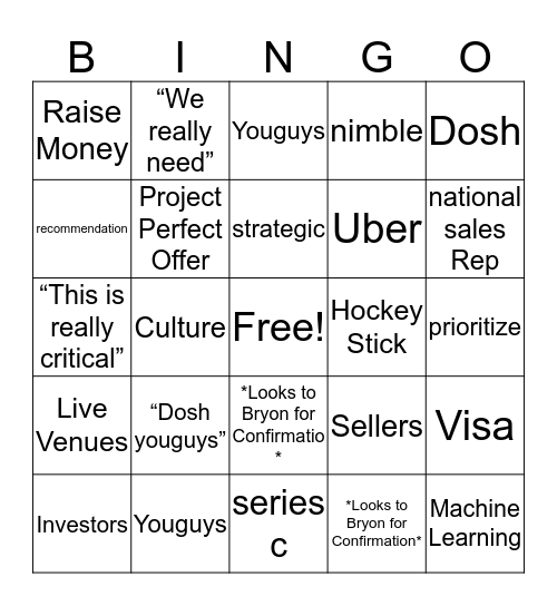 Secret Bingo shhhhhhh Bingo Card