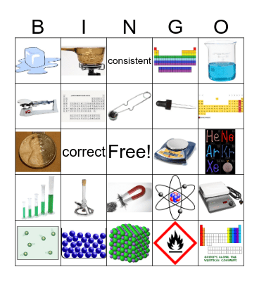 ESL Science Vocabulary Bingo Card