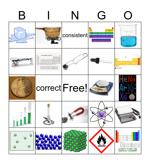 ESL Science Vocabulary Bingo Card