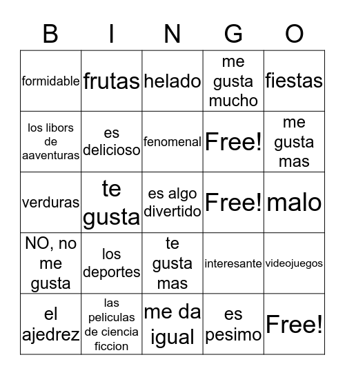 Bingo Card