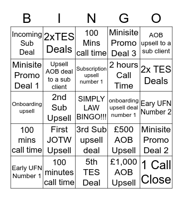 AJS Bingo!!!!!!!!!!! Bingo Card