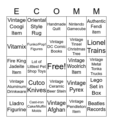 March E-commerce Treasure Hunt Bingo Card