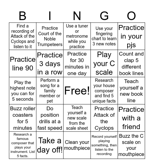 Spring Break BANDO Bingo Card